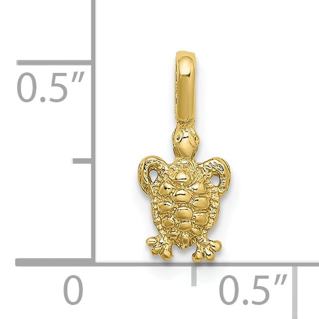 10K Yellow Gold Mini Sea Turtle with Fixed Bail Charm