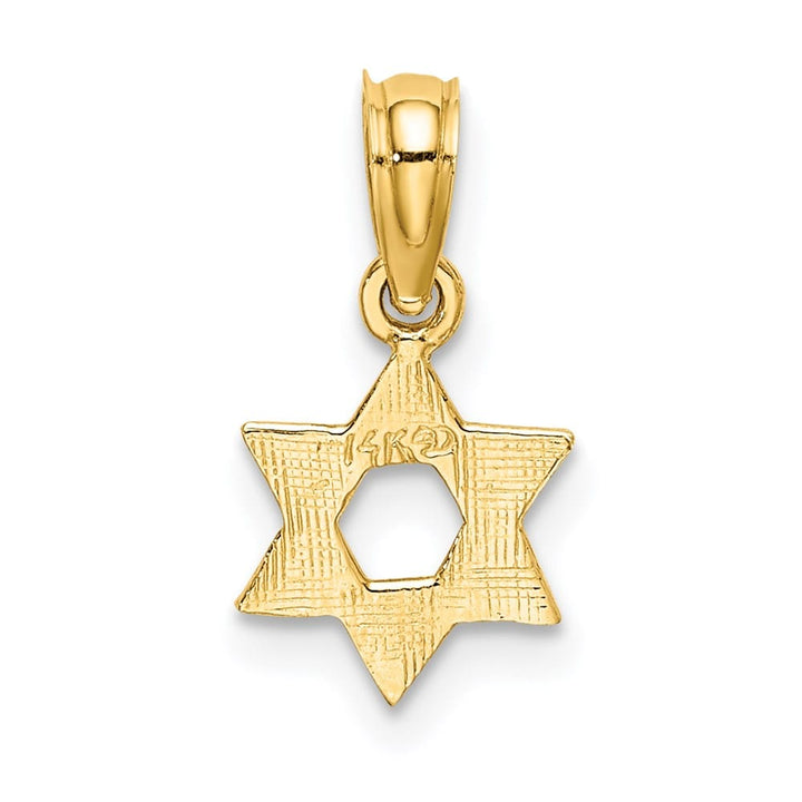 10K Yellow Gold Mini Star of David with Engraved Swirl Charm