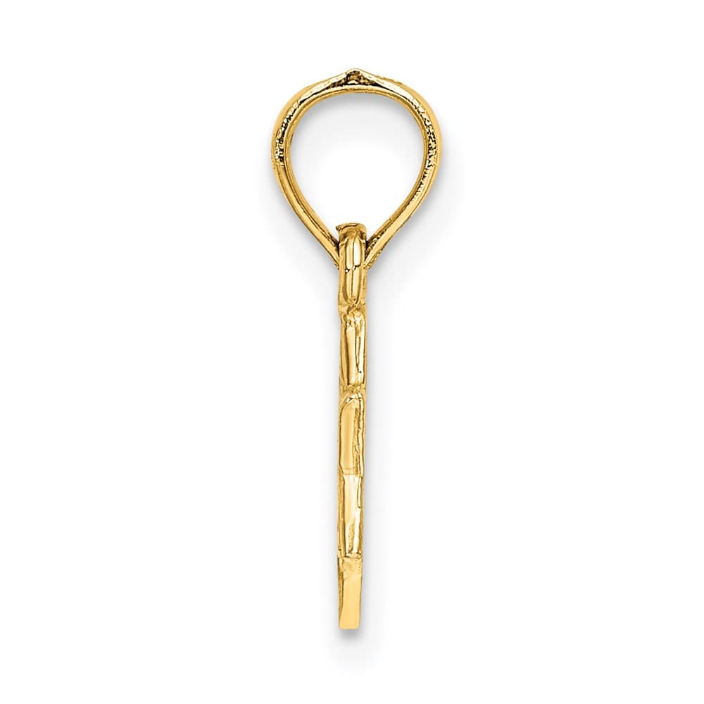 10K Yellow Gold Mini Star of David with Engraved Swirl Charm