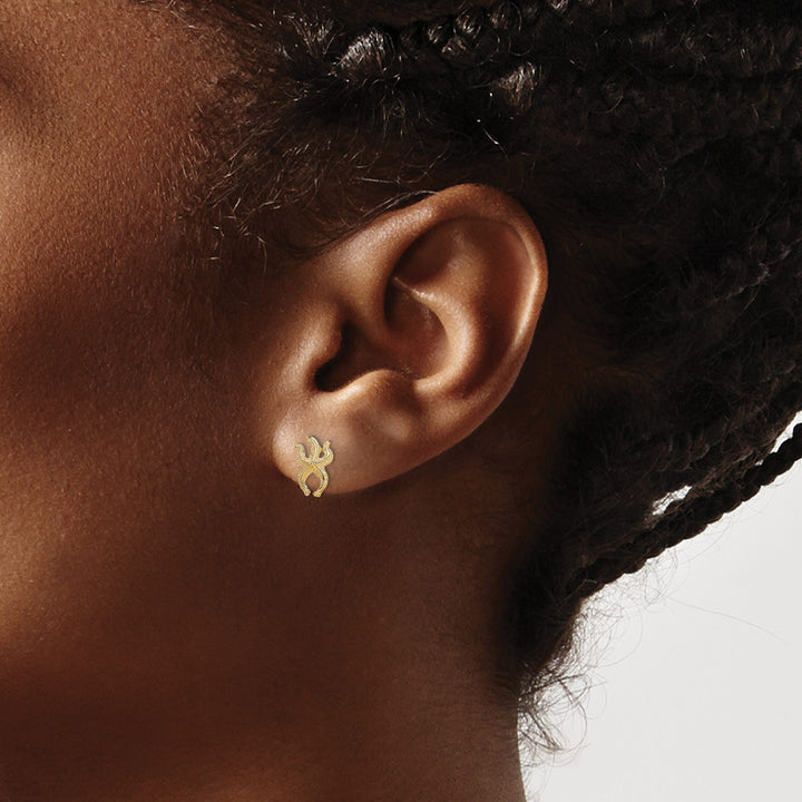 10k Yellow Gold Mini Starfish Post Earrings, view 4 of 4