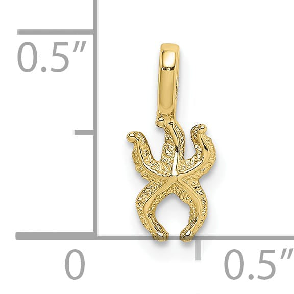 10K Yellow Gold Mini Starfish with Fixed Bail Charm