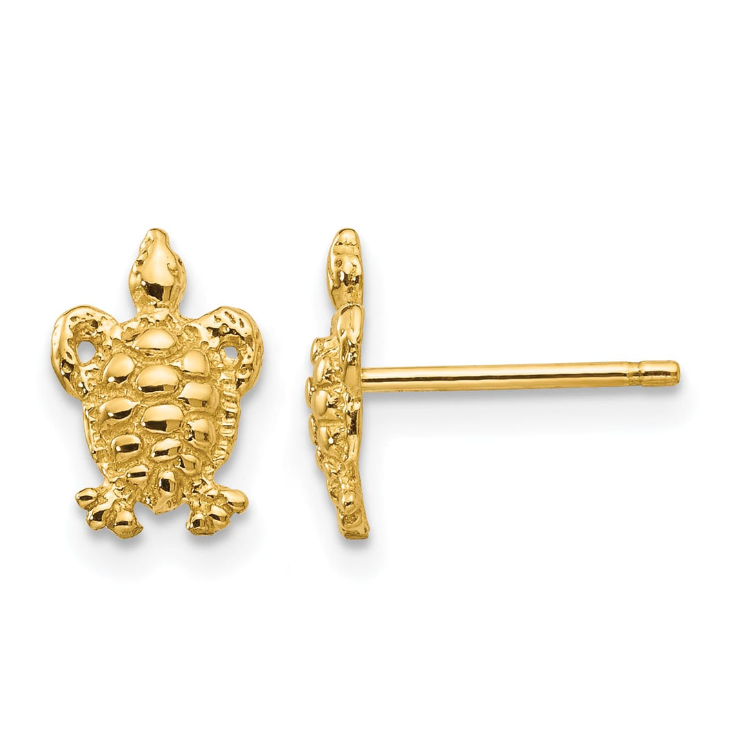 10k Yellow Gold Mini Turtle Post Earrings