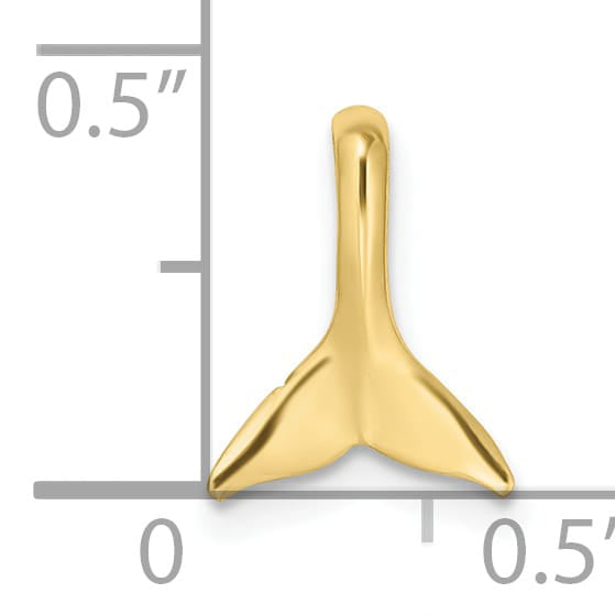 10K Yellow Gold Mini Whale Tail Chain Slide