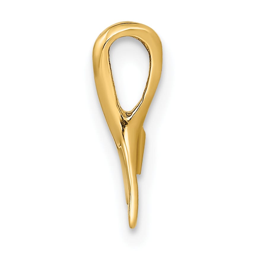 10K Yellow Gold Mini Whale Tail Chain Slide