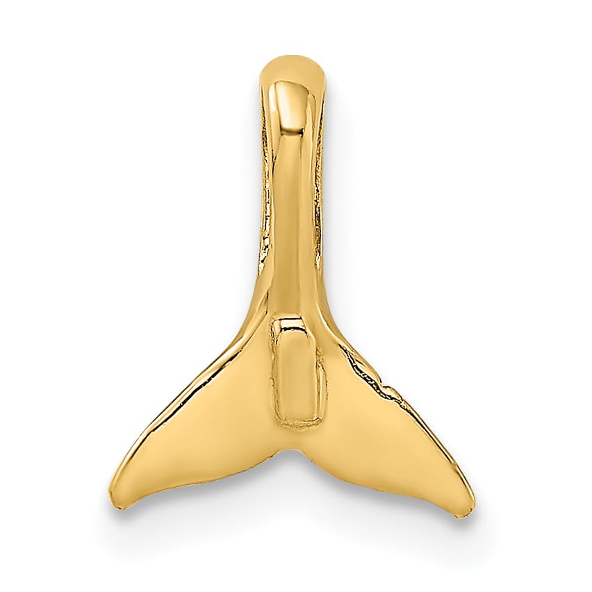10K Yellow Gold Mini Whale Tail Chain Slide