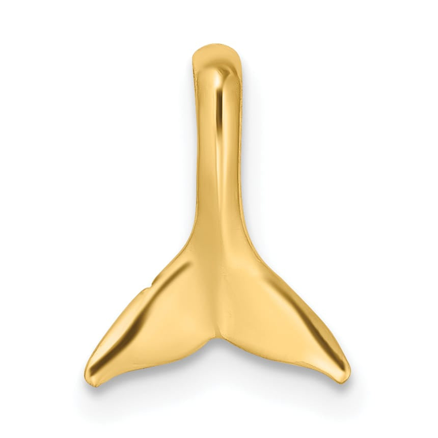 10K Yellow Gold Mini Whale Tail Chain Slide
