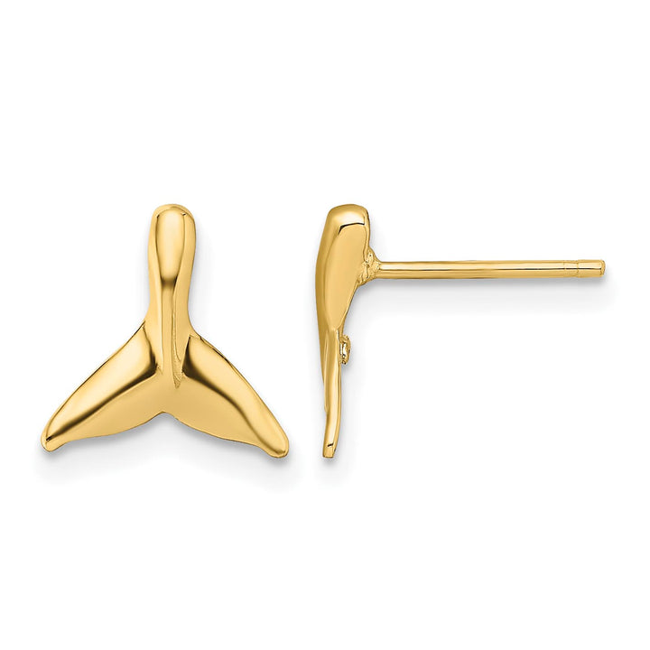 10k Yellow Gold Mini Whale Tail Post Earrings