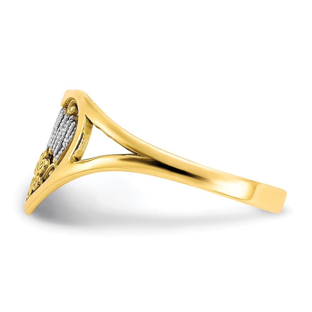 10k Yellow Gold Mommy with Flower Heart Ring