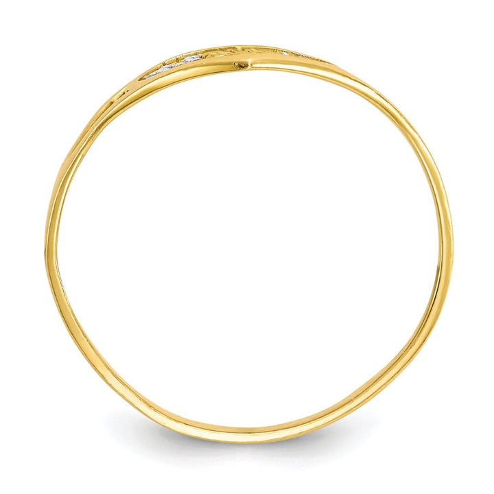 10k Yellow Gold Mommy with Flower Heart Ring