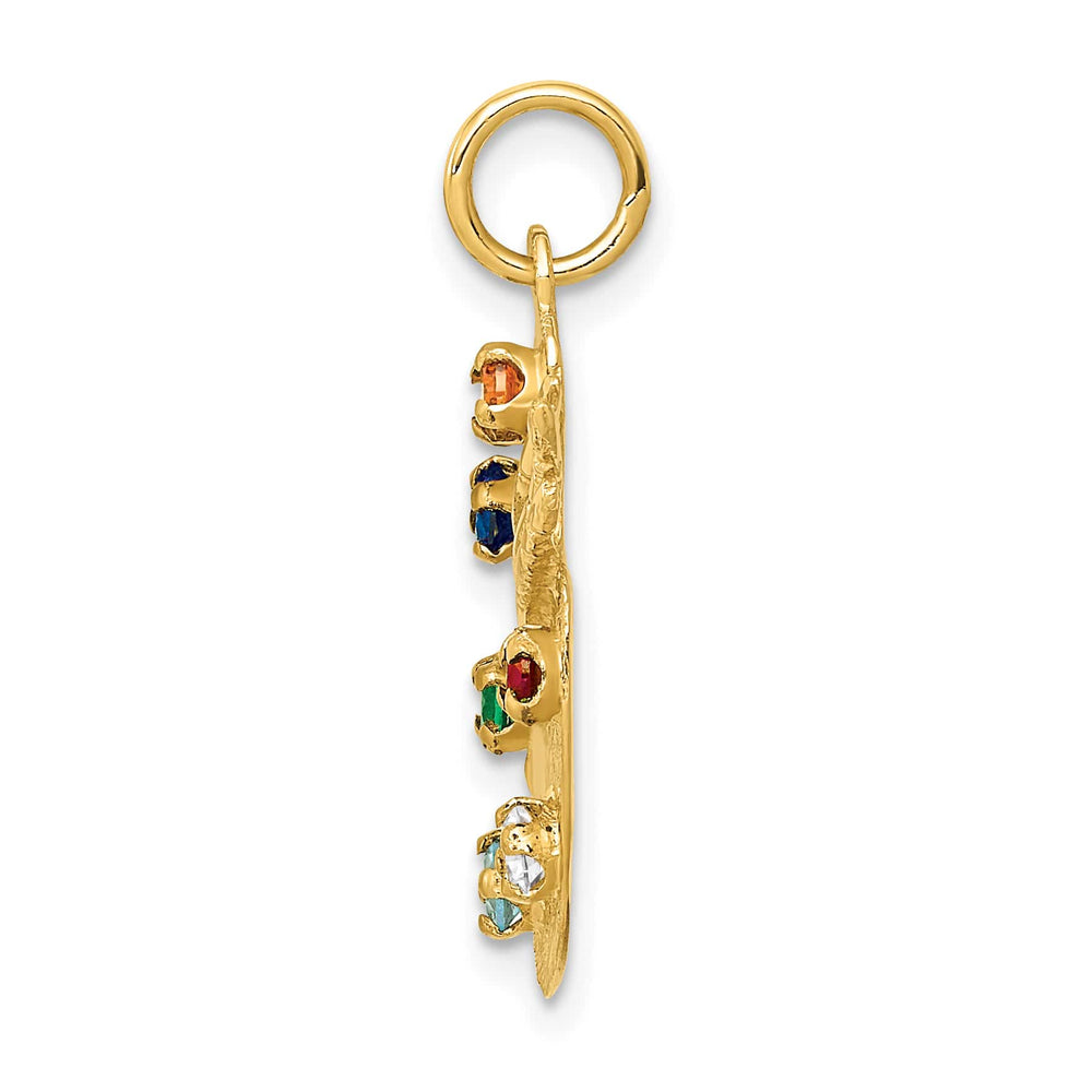 10K Yellow Gold Multi-color CZ Stones Artists Palette Charm