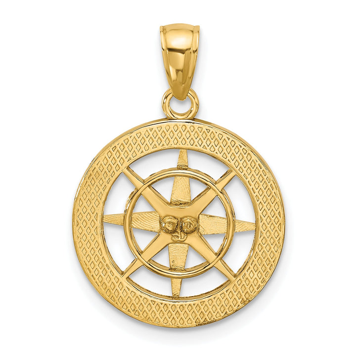 10K Yellow Gold Nautical Compass Charm, Small