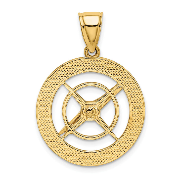 10K Yellow Gold Nautical Compass with Moveable Needle Charm