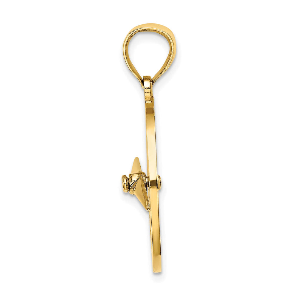 10K Yellow Gold Nautical Compass with Moveable Needle Charm