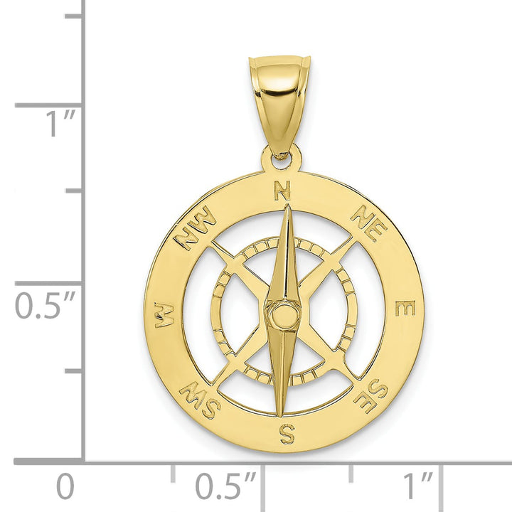 10K Yellow Gold Nautical Compass with Moveable Needle Charm