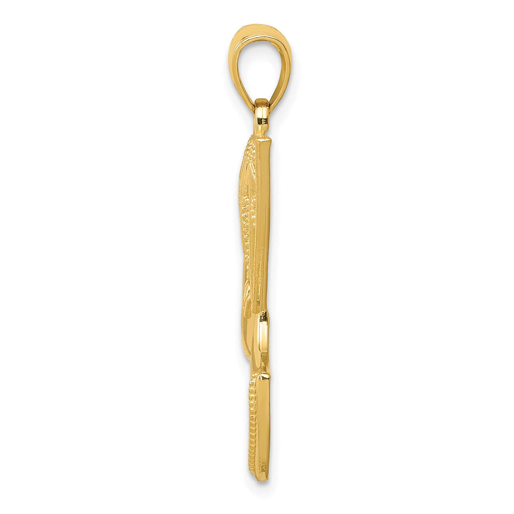 10K Yellow Gold Nefertiti with Filigree Crown Pendant