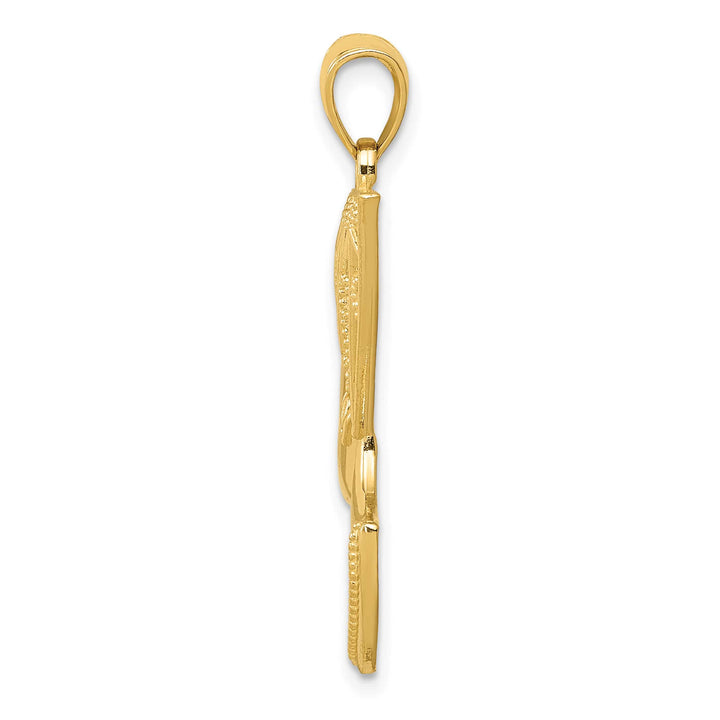 10K Yellow Gold Nefertiti with Filigree Crown Pendant