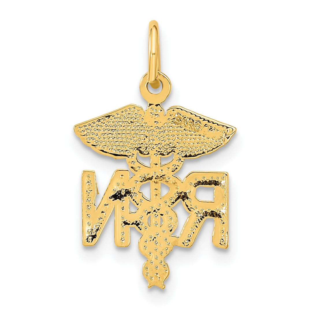 10K Yellow Gold Nurse RN Caduceus Charm