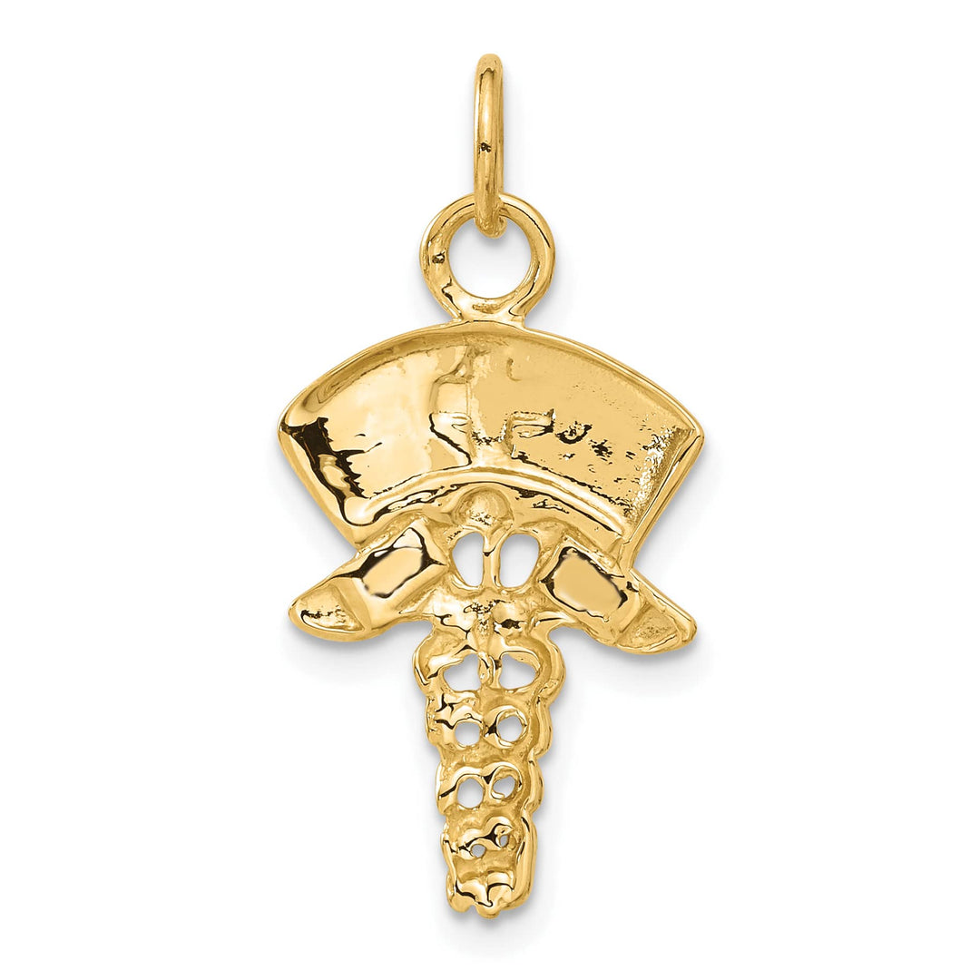 10K Yellow Gold Nurse Symbol with Cap Charm