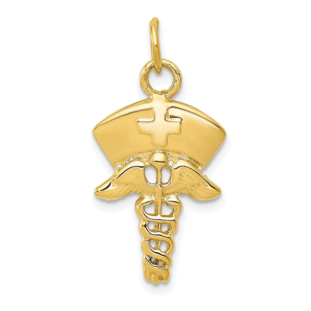 10K Yellow Gold Nurse Symbol with Cap Charm