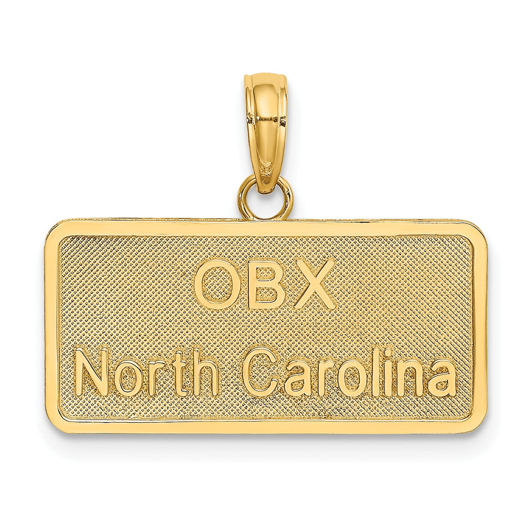 10K Yellow Gold OBX North Carolina License Plate Charm