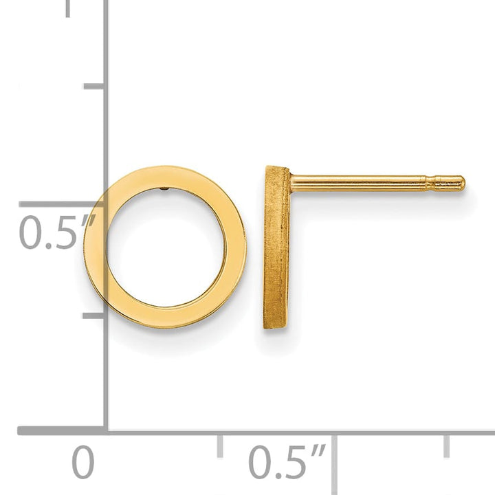10k Yellow Gold Open Circle Post Earrings