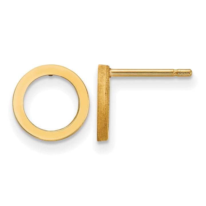 10k Yellow Gold Open Circle Post Earrings