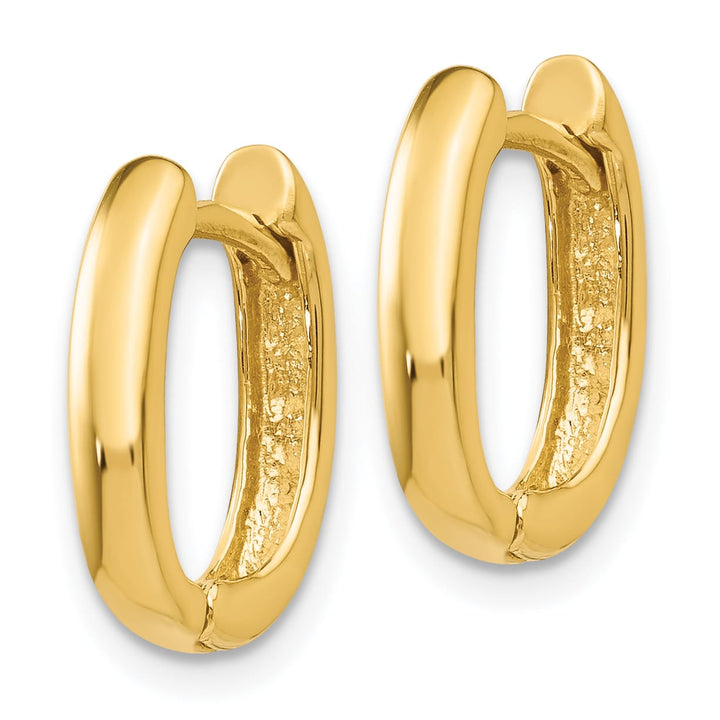 10k Yellow Gold Oval Hinged Hoop Earrings