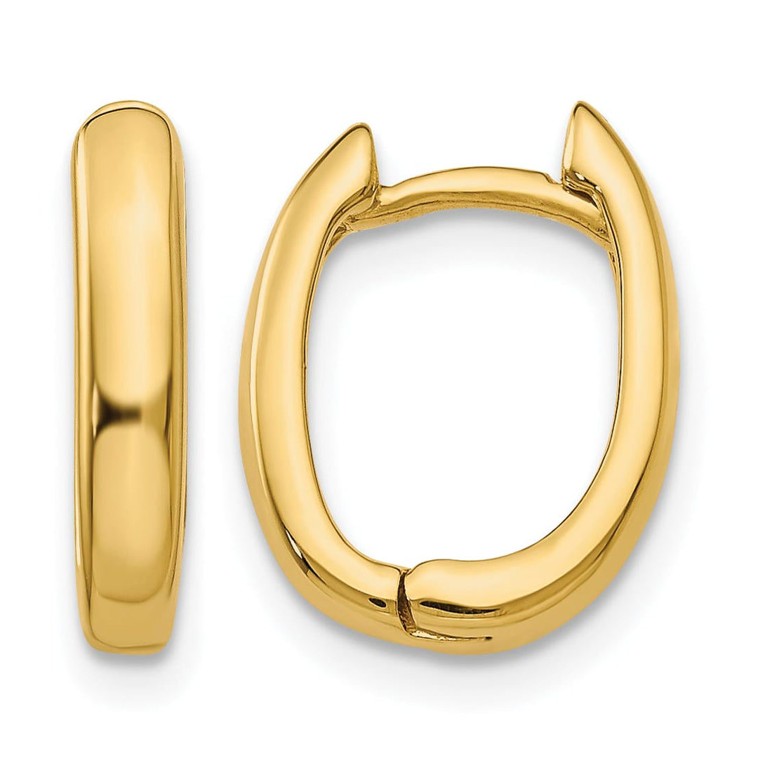 10k Yellow Gold Oval Hinged Hoop Earrings