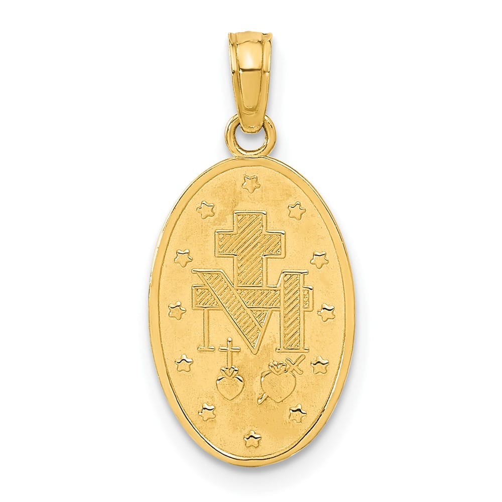 10K Yellow Gold Oval Miraculous 18 mm x 11 mm Medal