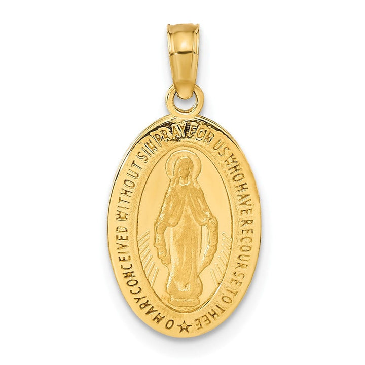 10K Yellow Gold Oval Miraculous 18 mm x 11 mm Medal
