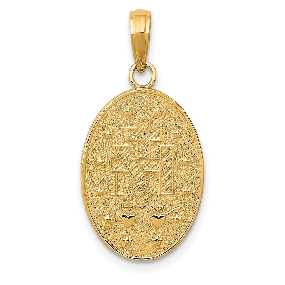 10K Yellow Gold Oval Miraculous 19 mm x 12.5 mm Medal