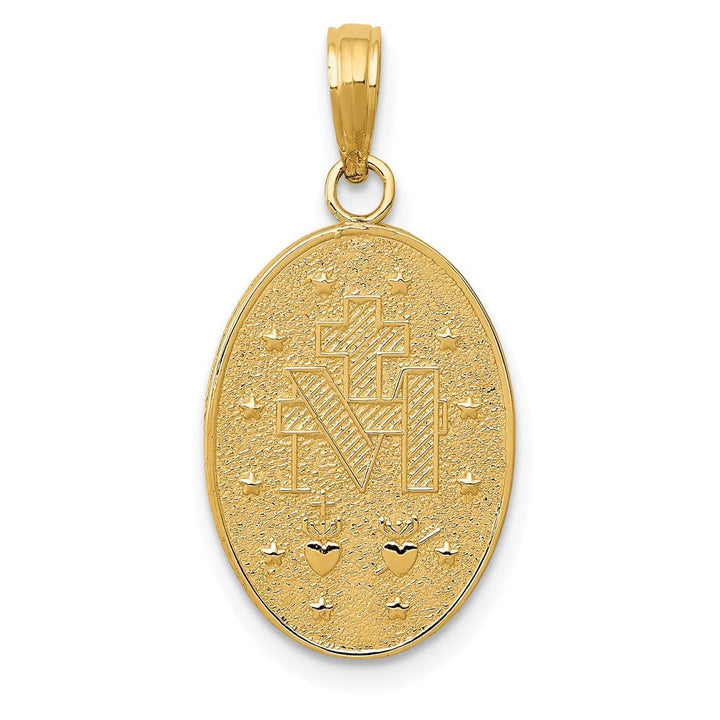 10K Yellow Gold Oval Miraculous 19 mm x 12.5 mm Medal