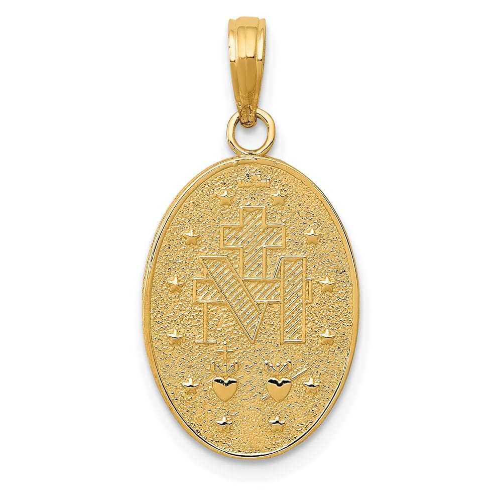 10K Yellow Gold Oval Miraculous 19 mm x 12.5 mm Medal