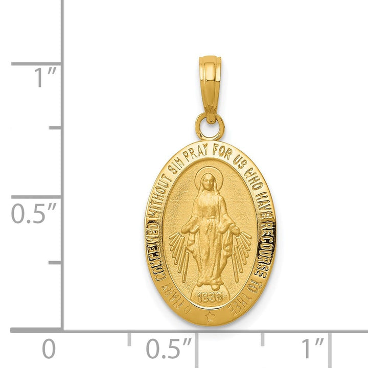10K Yellow Gold Oval Miraculous 19 mm x 12.5 mm Medal