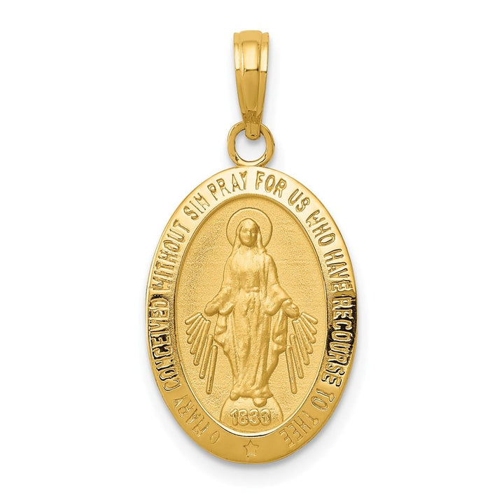 10K Yellow Gold Oval Miraculous 19 mm x 12.5 mm Medal