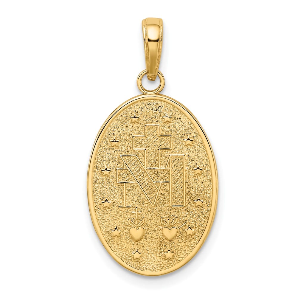 10K Yellow Gold Oval Miraculous 21 mm x 14 mm Medal