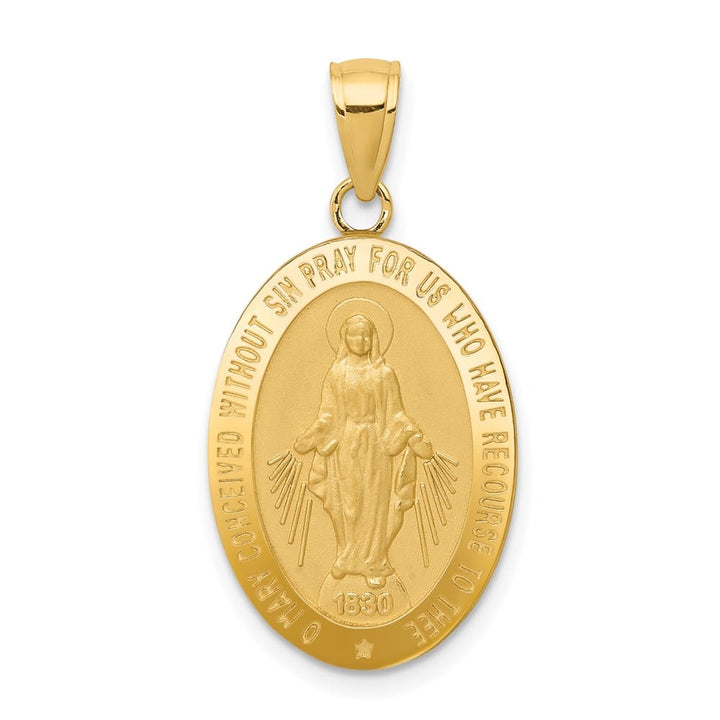 10K Yellow Gold Oval Miraculous 21 mm x 14 mm Medal