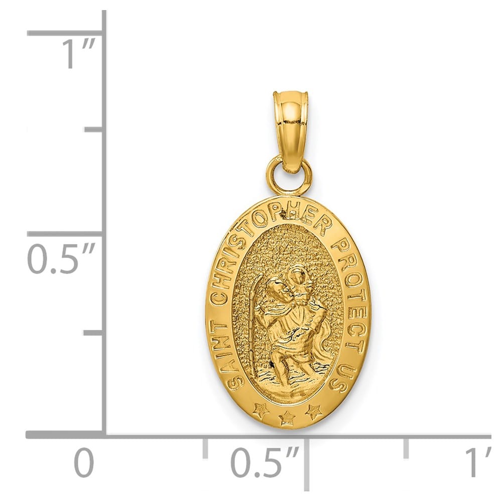 10K Yellow Gold Oval St. Christopher 15.06 mm x 10.44 mm Medal