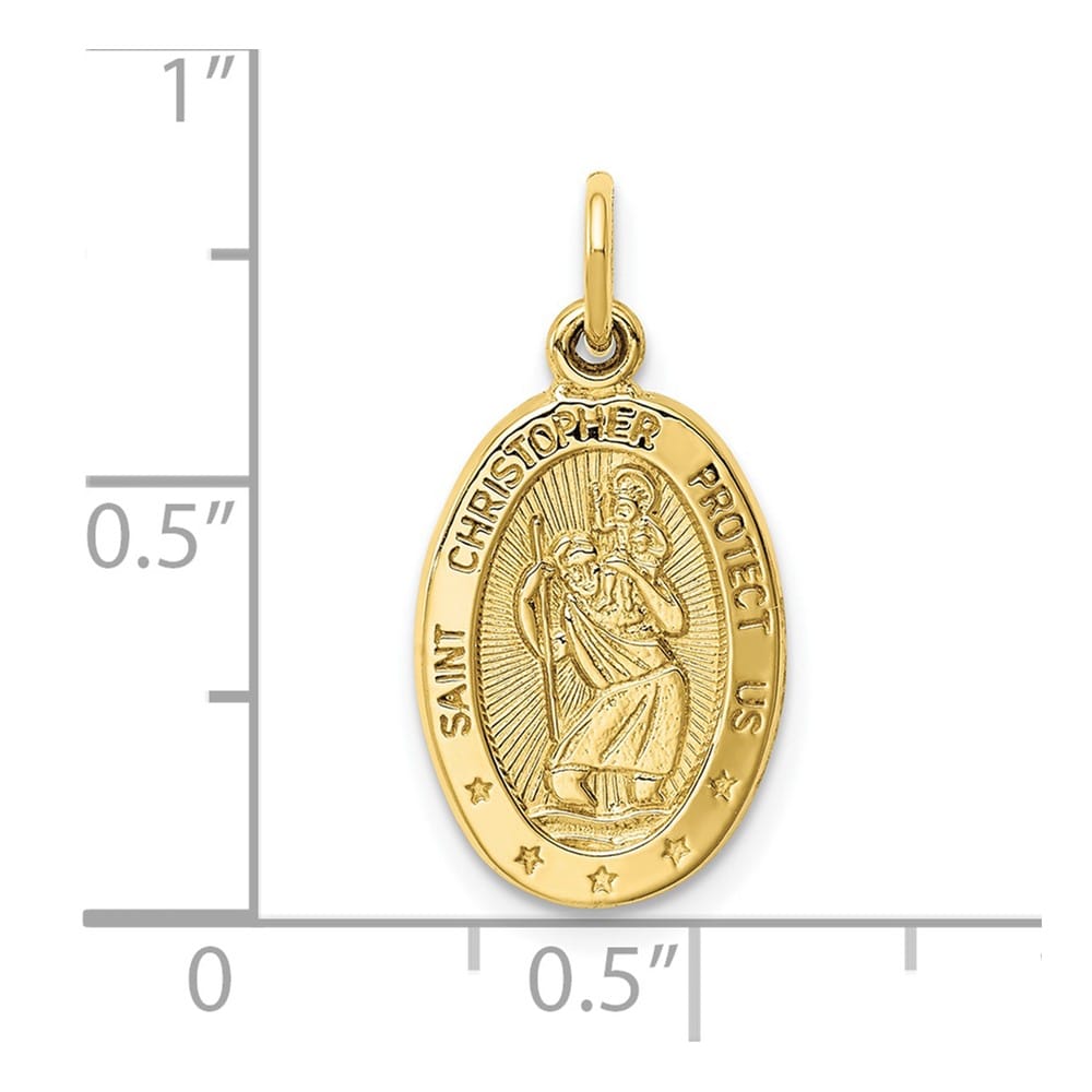10K Yellow Gold Oval St. Christopher 15.35 mm x 10.44 mm Medal