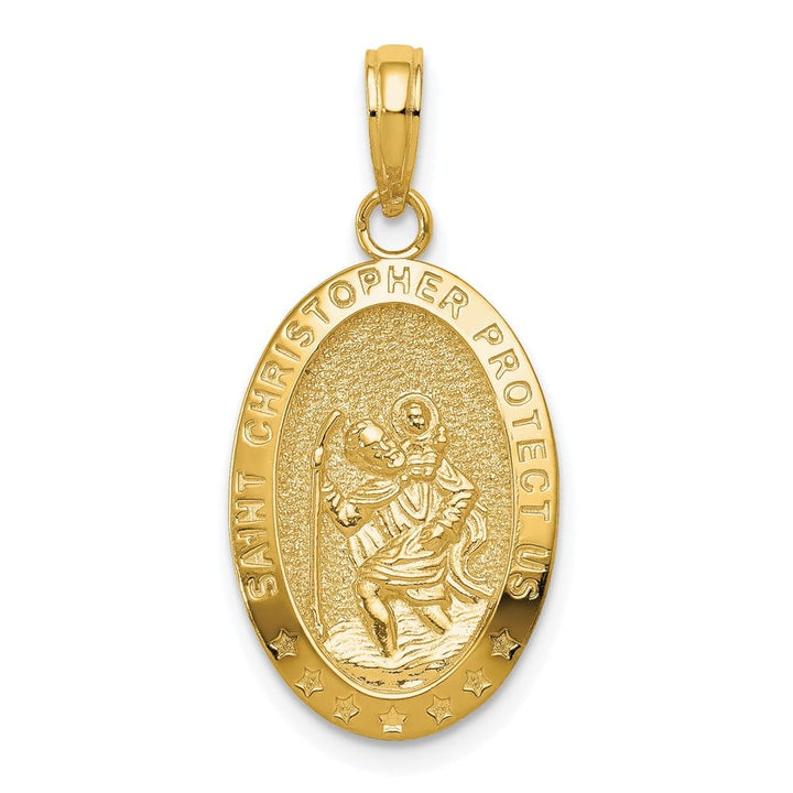 10K Yellow Gold Oval St. Christopher 18.67 mm x 12.47 mm Medal