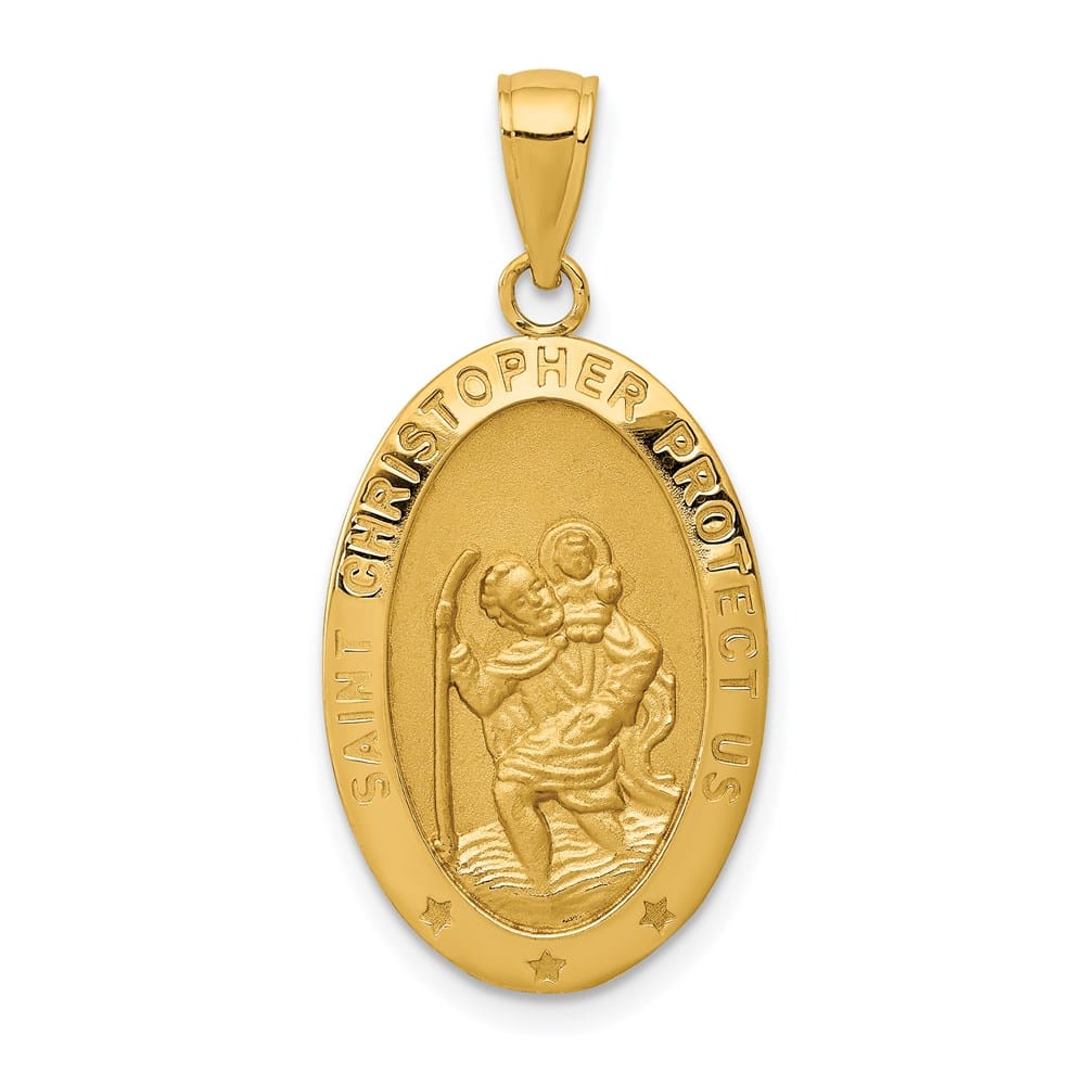 10K Yellow Gold Oval St. Christopher 21.63 mm x 14.48 mm Medal