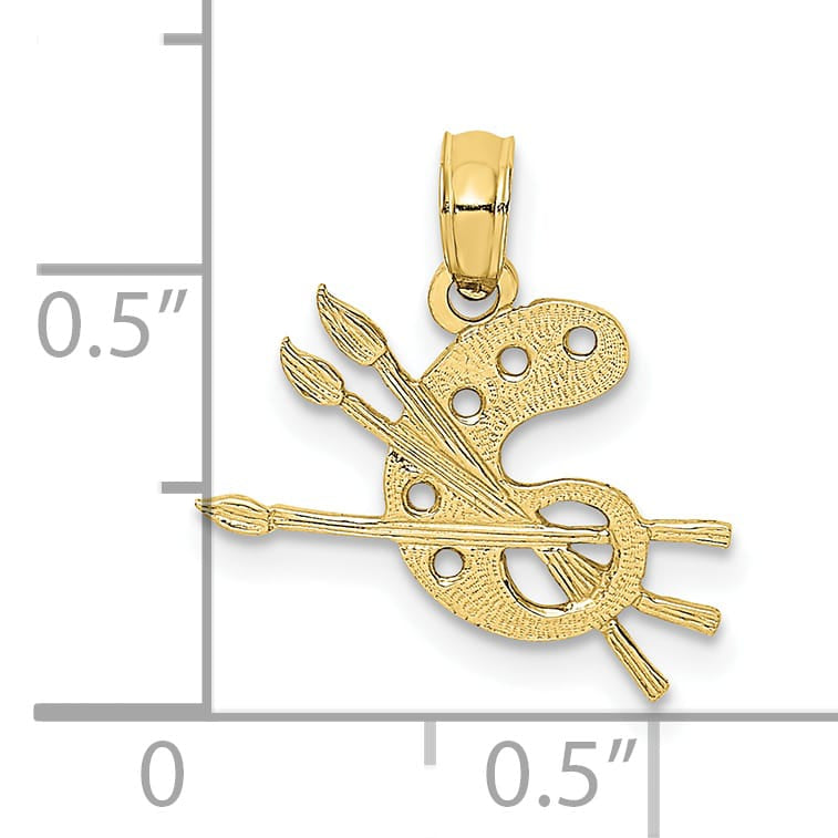 10K Yellow Gold Paint Palette Charm