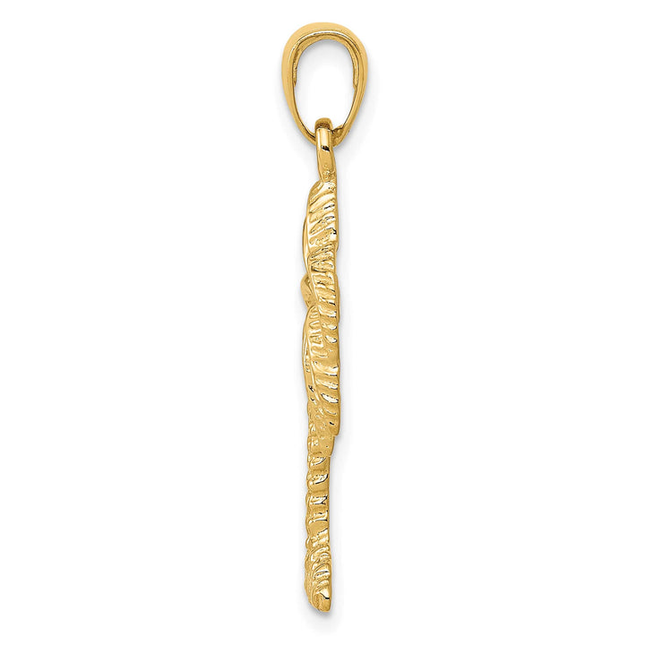 10K Yellow Gold Palm Tree Pendant, Large