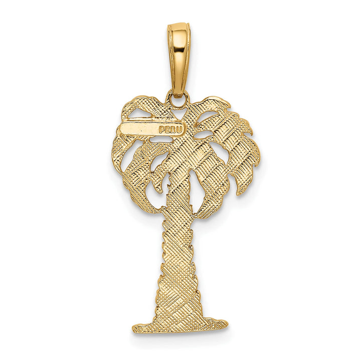 10K Yellow Gold Palm Tree Pendant, Small