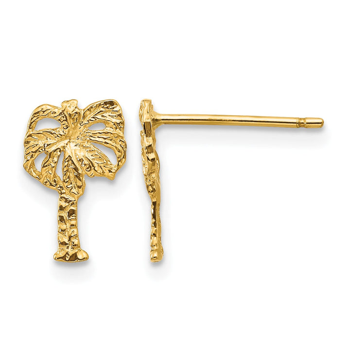 10k Yellow Gold Palm Tree Post Earrings