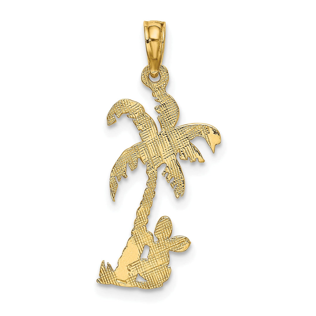 10K Yellow Gold Palm Tree with Cactus Charm