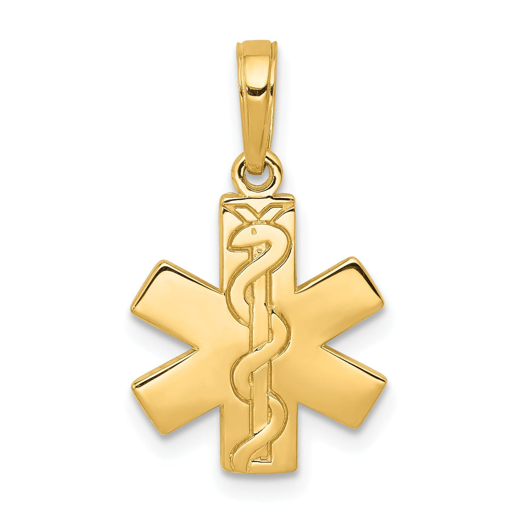 10K Yellow Gold Paramedic/EMT Symbol Pendant