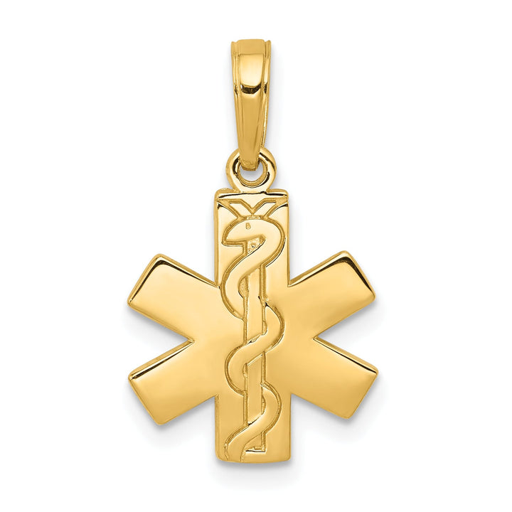 10K Yellow Gold Paramedic/EMT Symbol Pendant