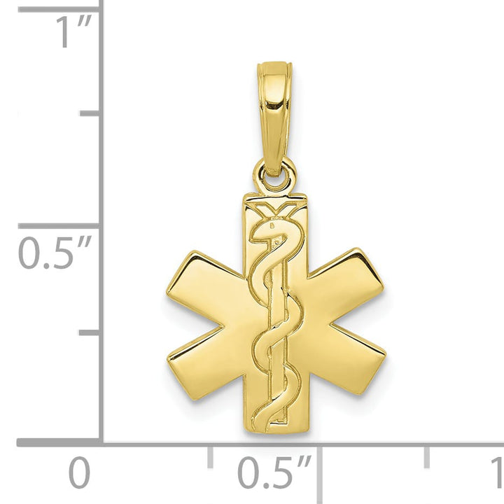 10K Yellow Gold Paramedic/EMT Symbol Pendant