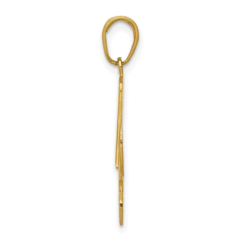 10K Yellow Gold Pelican Pendant, 25x24mm